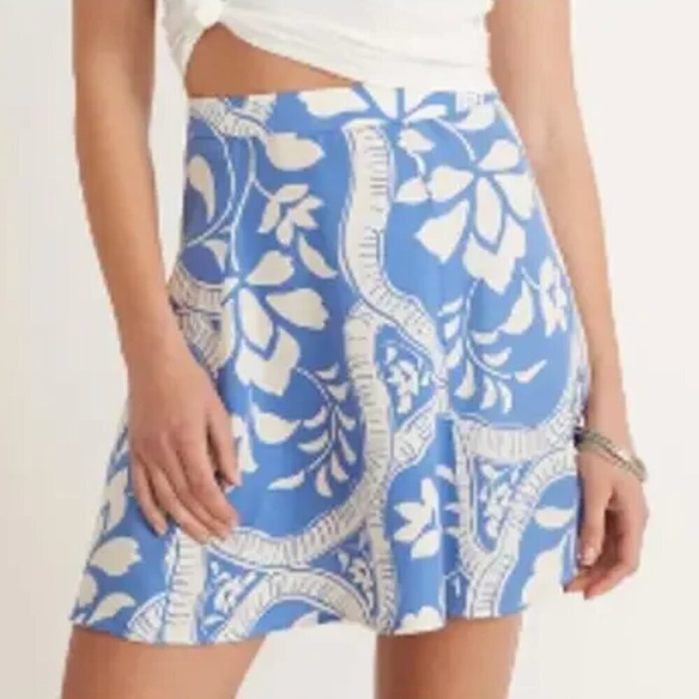 Marine Layer Bonnie Mini Skirt in Blue Tile Size 6